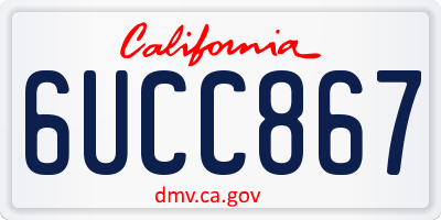 CA license plate 6UCC867