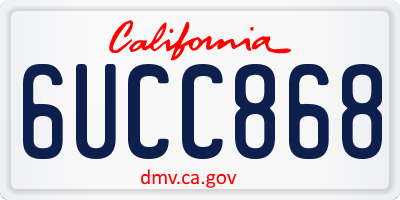 CA license plate 6UCC868