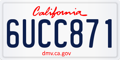 CA license plate 6UCC871