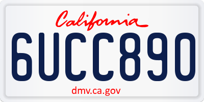 CA license plate 6UCC890