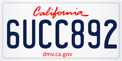 CA license plate 6UCC892