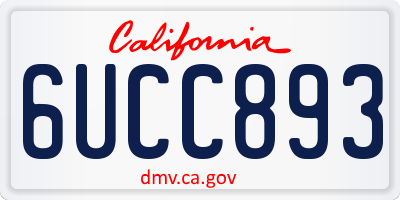 CA license plate 6UCC893