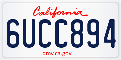 CA license plate 6UCC894