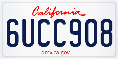 CA license plate 6UCC908