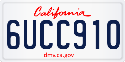 CA license plate 6UCC910