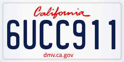 CA license plate 6UCC911