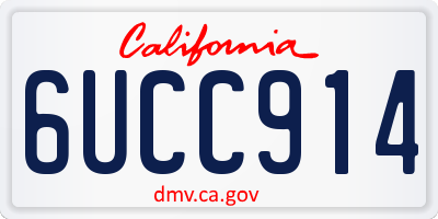 CA license plate 6UCC914