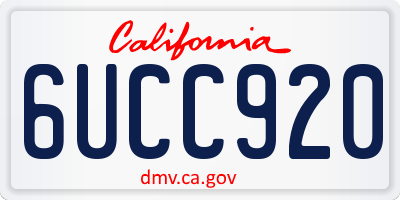 CA license plate 6UCC920