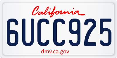 CA license plate 6UCC925