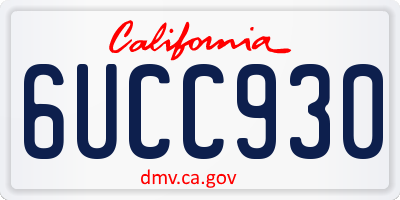 CA license plate 6UCC930