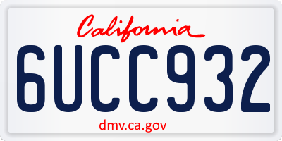 CA license plate 6UCC932
