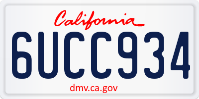 CA license plate 6UCC934