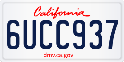 CA license plate 6UCC937