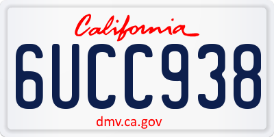 CA license plate 6UCC938