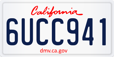 CA license plate 6UCC941