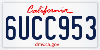 CA license plate 6UCC953