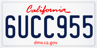 CA license plate 6UCC955