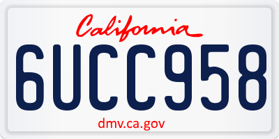 CA license plate 6UCC958