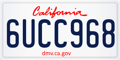 CA license plate 6UCC968