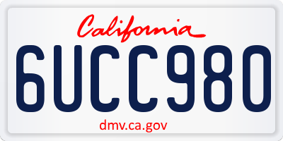 CA license plate 6UCC980