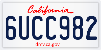 CA license plate 6UCC982