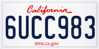 CA license plate 6UCC983