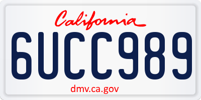 CA license plate 6UCC989