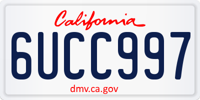 CA license plate 6UCC997