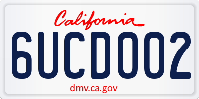 CA license plate 6UCD002