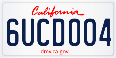 CA license plate 6UCD004