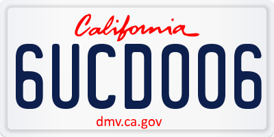 CA license plate 6UCD006