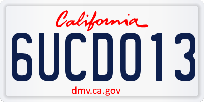 CA license plate 6UCD013