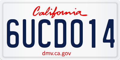 CA license plate 6UCD014