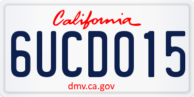 CA license plate 6UCD015