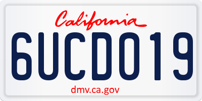 CA license plate 6UCD019