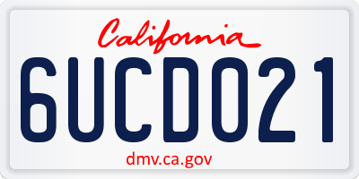 CA license plate 6UCD021