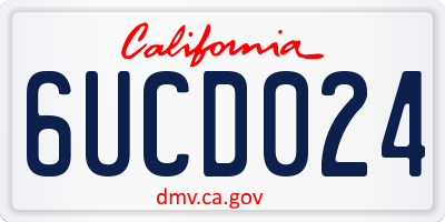 CA license plate 6UCD024