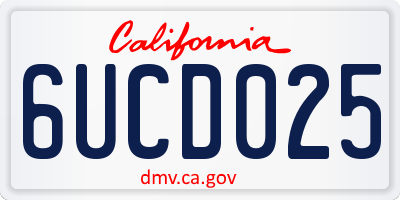 CA license plate 6UCD025