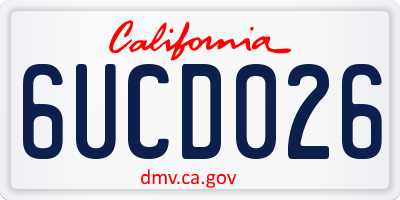 CA license plate 6UCD026
