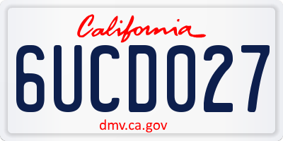 CA license plate 6UCD027