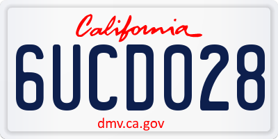 CA license plate 6UCD028