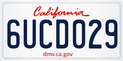 CA license plate 6UCD029