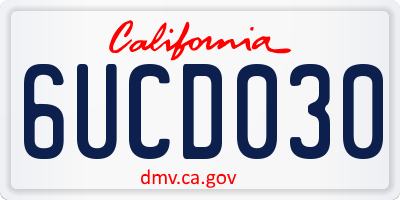 CA license plate 6UCD030