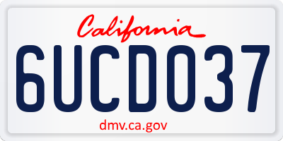 CA license plate 6UCD037