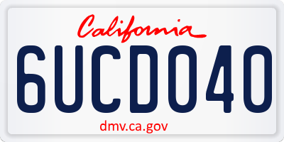 CA license plate 6UCD040