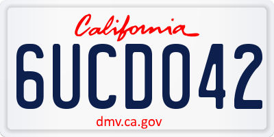CA license plate 6UCD042