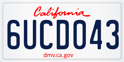 CA license plate 6UCD043