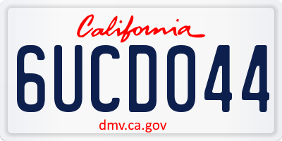 CA license plate 6UCD044