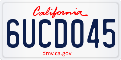 CA license plate 6UCD045
