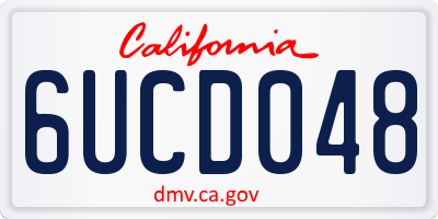 CA license plate 6UCD048